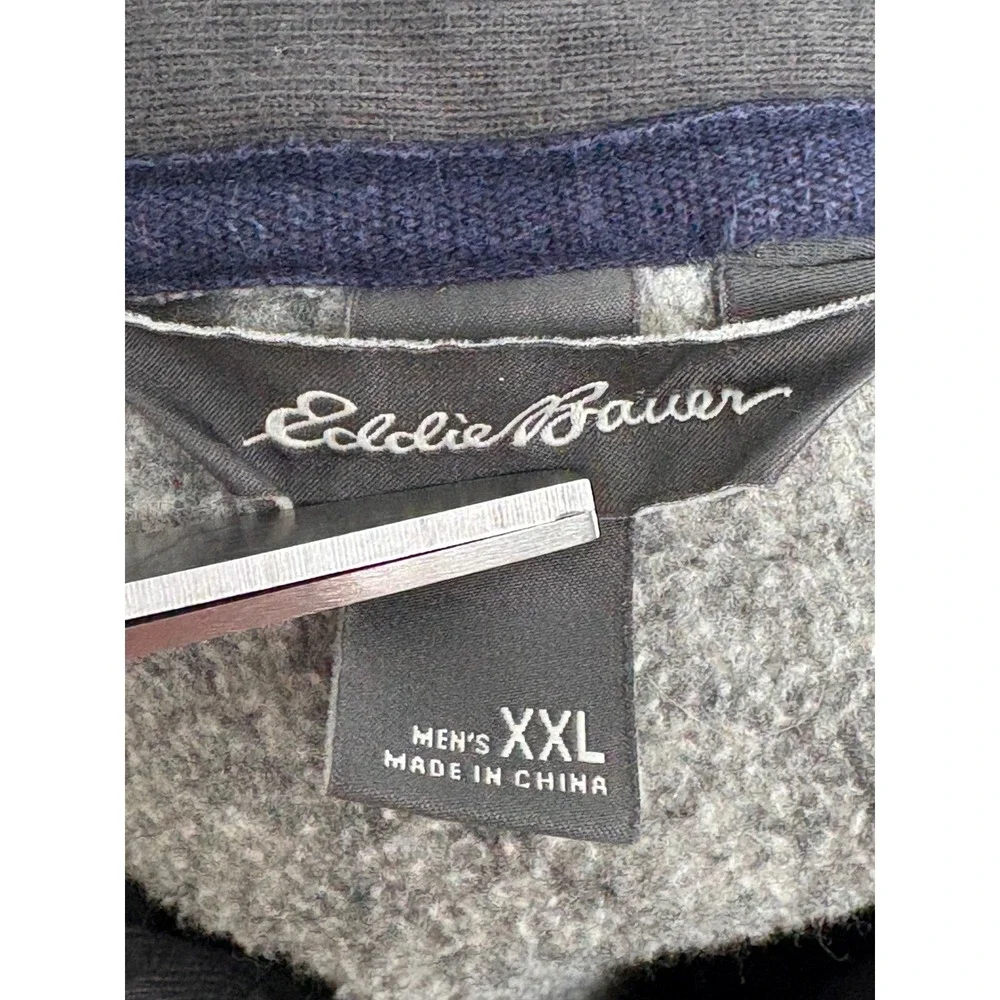 Eddie Bauer 1/4 Zip Fleece Pullover Heather Gray‎ Chest Pocket XXL